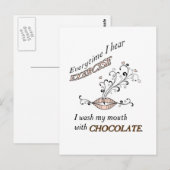 Oefening met chocolade briefkaart (Voorkant / Achterkant)