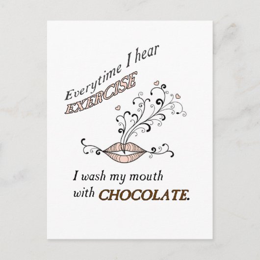 Oefening met chocolade briefkaart (Voorkant)