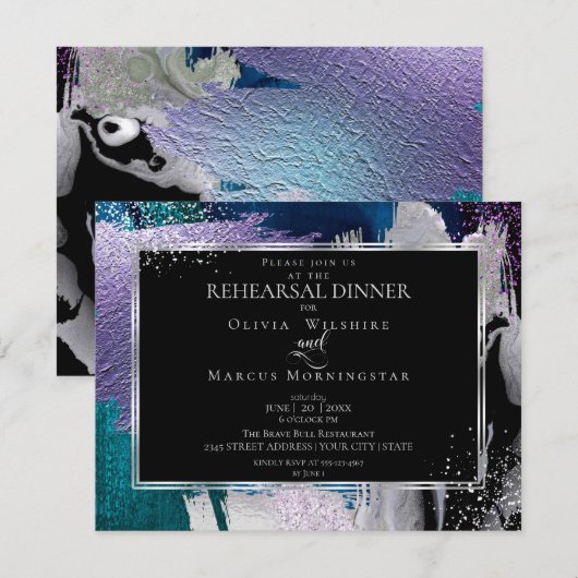 Oefening | Modern Glanzende Vet Lilac Teal Kaart (Voorkant / Achterkant)