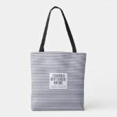 Oefening Routine Funny Blue Stripes Tote Bag (Achterkant)