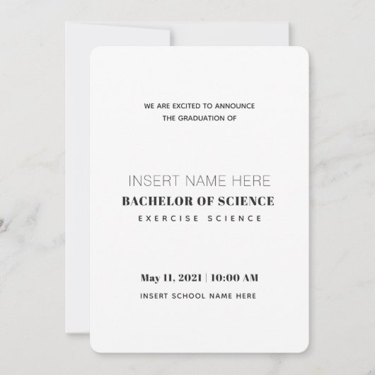 Oefening van de wetenschapsbachelor van het Afstud Aankondiging (Voorkant)