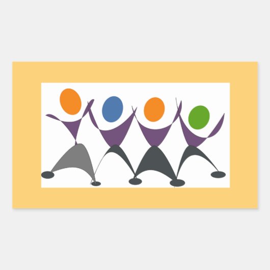 Oefening voor plezier rechthoekige sticker (Voorkant)