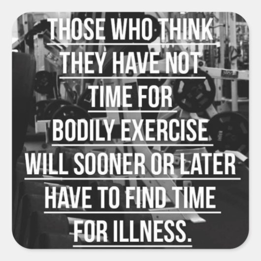 Oefening - Workout Motivatie Vierkante Sticker (Voorkant)