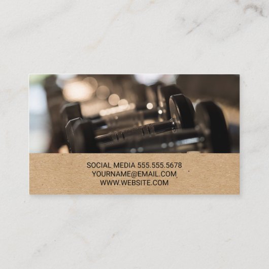 Oefeningen in de gym | Fitness Workout Visitekaartje (Achterkant)