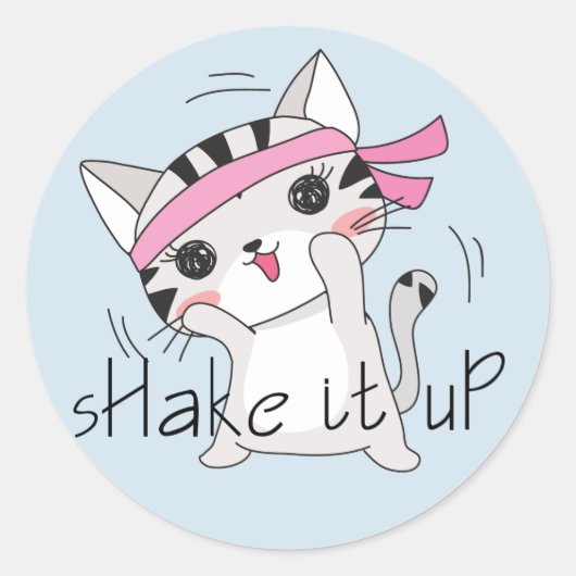 Oefeningskat Kitten Workout Sticker (Voorkant)