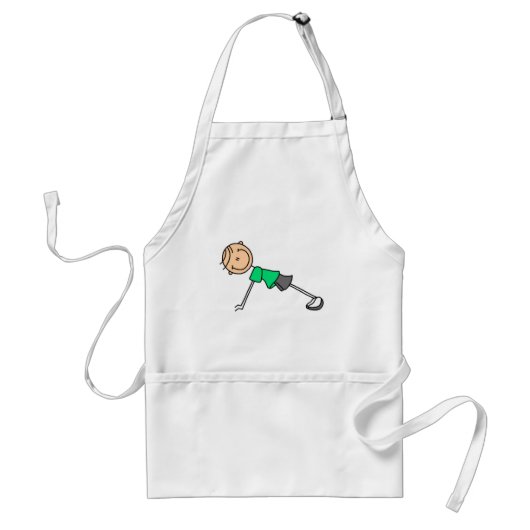 Oefenstickfiguur Groen Standaard Schort (Voorkant)