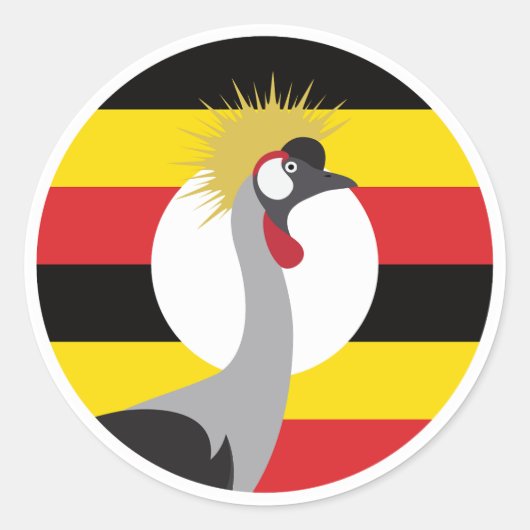 Oeganda Afrikaanse kraan Oegandese nationale diere Ronde Sticker (Voorkant)