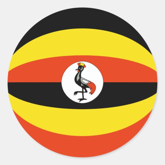 Oeganda Fisheye Vlag Sticker (Voorkant)