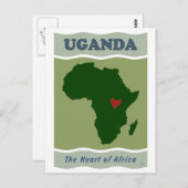 Oeganda Hart van Afrika Briefkaart (Voorkant / Achterkant)