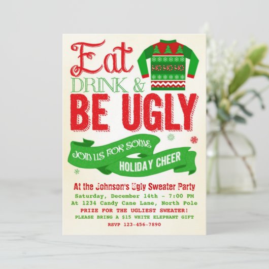 Oeganda kerstfeestelijke feestdag met Sweater Part Kaart (Staand voorkant)