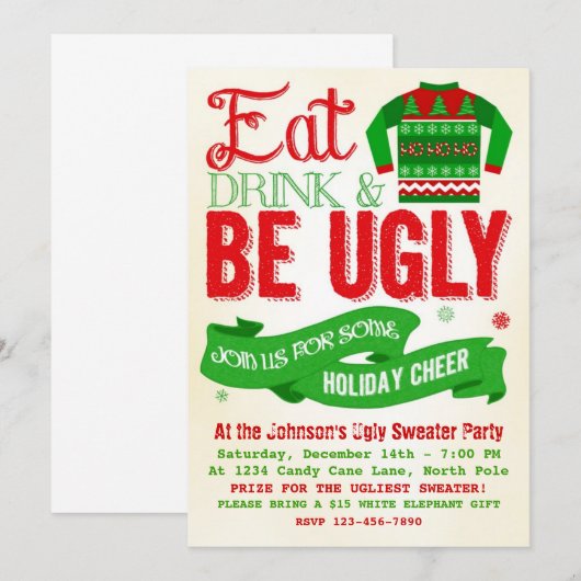 Oeganda kerstfeestelijke feestdag met Sweater Part Kaart (Voorkant / Achterkant)