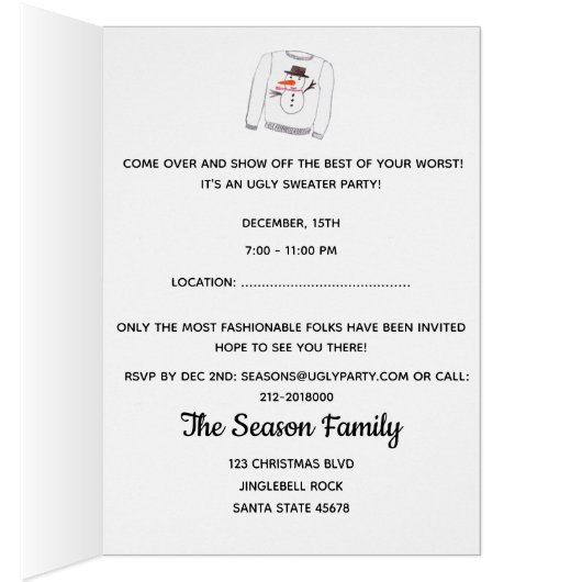 Oeganda kerstfeestelijke uitnodiging (Binnen (Rechts))