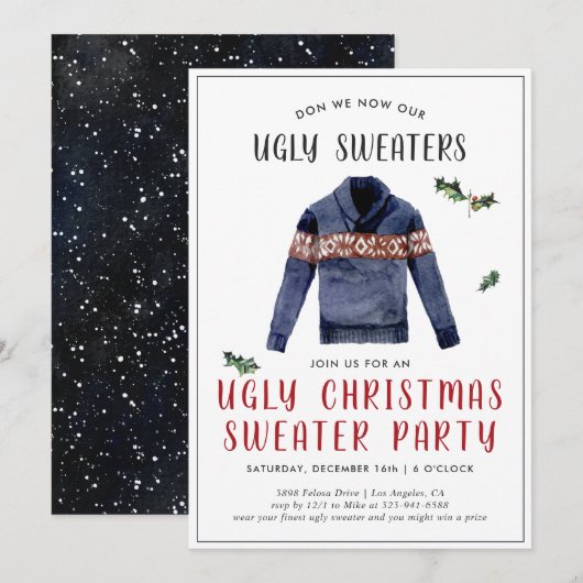 Oeganda kerstfeestelijke uitnodiging (Voorkant / Achterkant)