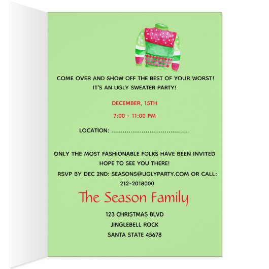 Oeganda kerstfeestelijke uitnodiging (Binnen (Rechts))