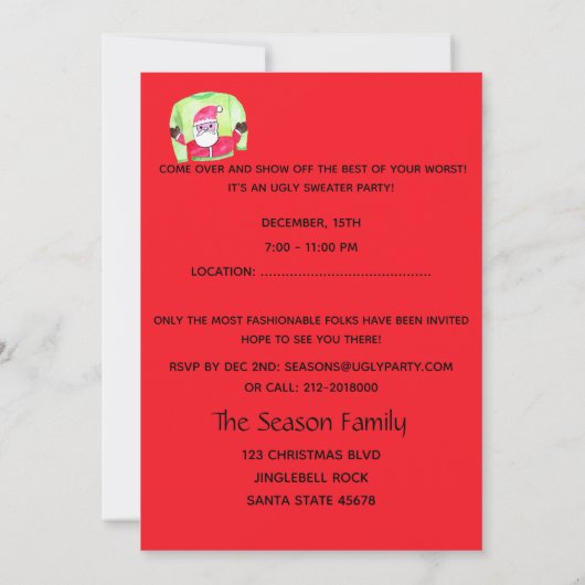 Oeganda kerstfeestelijke uitnodiging (Achterkant)