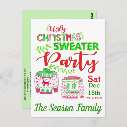 Oeganda kerstfeestelijke uitnodiging (Voorkant / Achterkant)