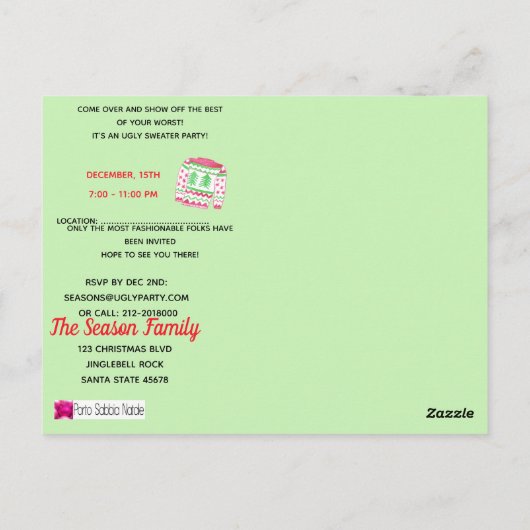 Oeganda kerstfeestelijke uitnodiging (Achterkant)