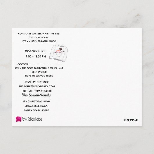 Oeganda kerstfeestelijke uitnodiging (Achterkant)