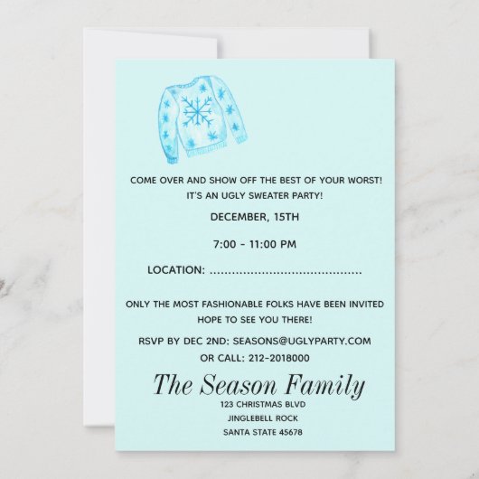 Oeganda kerstfeestelijke uitnodiging (Achterkant)