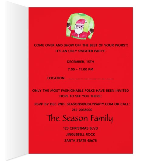 Oeganda kerstfeestelijke uitnodiging (Binnen (Rechts))