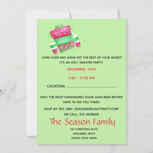 Oeganda kerstfeestelijke uitnodiging (Achterkant)