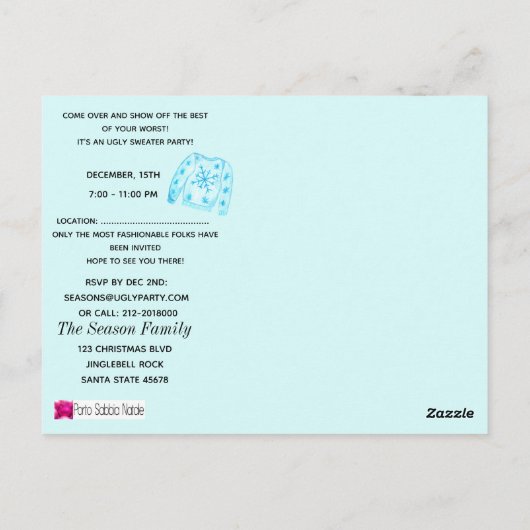 Oeganda kerstfeestelijke uitnodiging (Achterkant)