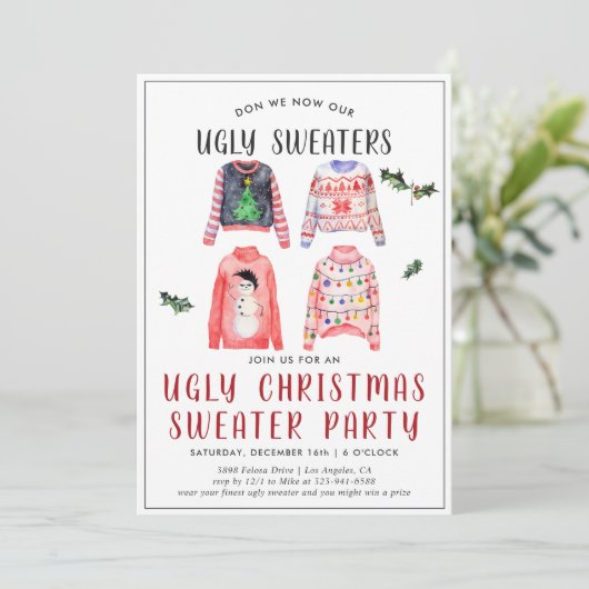 Oeganda kerstfeestelijke uitnodiging (Staand voorkant)