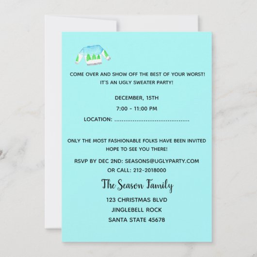 Oeganda kerstfeestelijke uitnodiging (Achterkant)