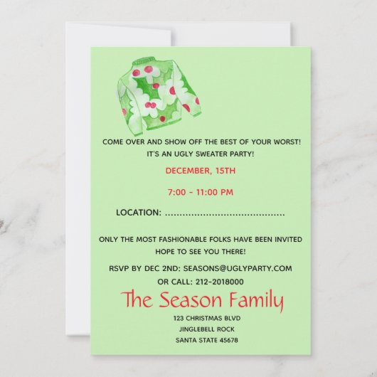 Oeganda kerstfeestelijke uitnodiging (Achterkant)