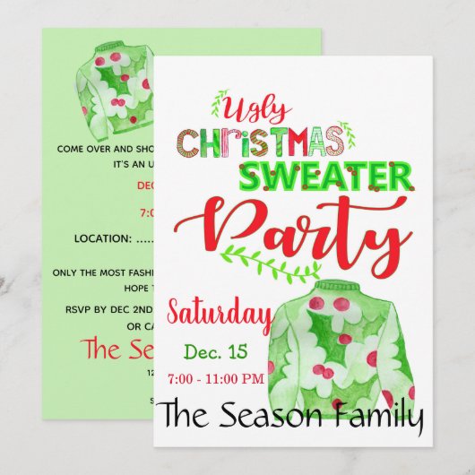 Oeganda kerstfeestelijke uitnodiging (Voorkant / Achterkant)