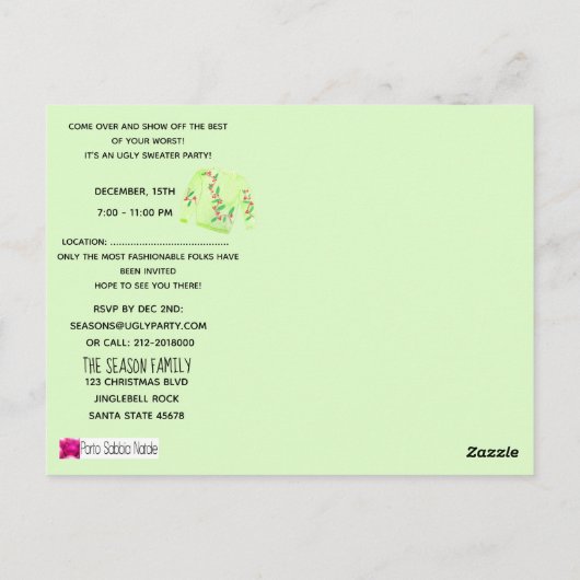 Oeganda kerstfeestelijke uitnodiging (Achterkant)