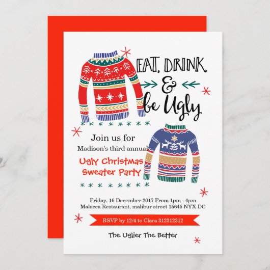 Oeganda kerstfeestelijke uitnodiging (Voorkant / Achterkant)