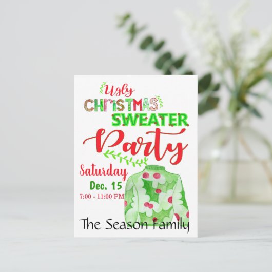 Oeganda kerstfeestelijke uitnodiging (Staand voorkant)