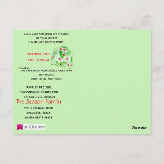 Oeganda kerstfeestelijke uitnodiging (Achterkant)