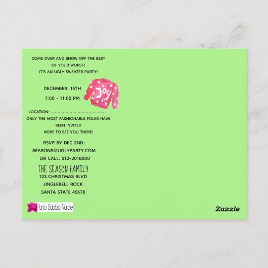 Oeganda kerstfeestelijke uitnodiging (Achterkant)