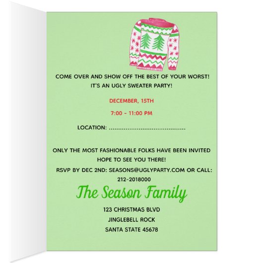 Oeganda kerstfeestelijke uitnodiging (Binnen (Rechts))