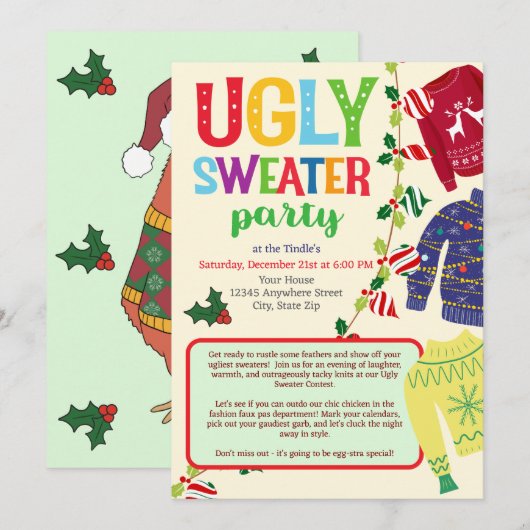 Oeganda kerstfeestelijke uitnodiging (Voorkant / Achterkant)