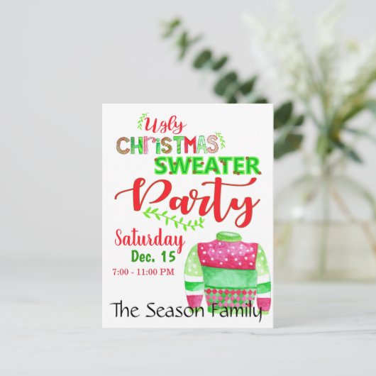 Oeganda kerstfeestelijke uitnodiging (Staand voorkant)