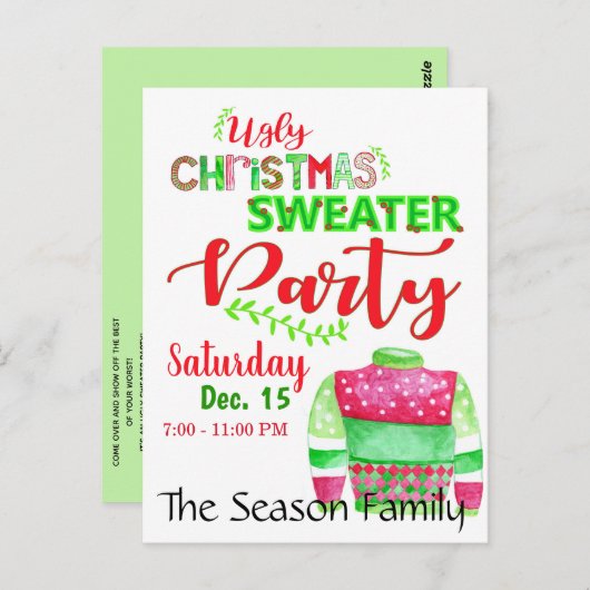 Oeganda kerstfeestelijke uitnodiging (Voorkant / Achterkant)