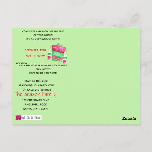 Oeganda kerstfeestelijke uitnodiging (Achterkant)