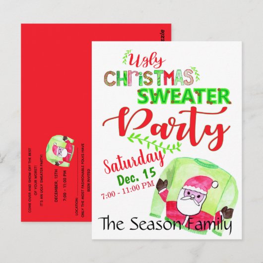 Oeganda kerstfeestelijke uitnodiging (Voorkant / Achterkant)