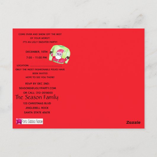 Oeganda kerstfeestelijke uitnodiging (Achterkant)