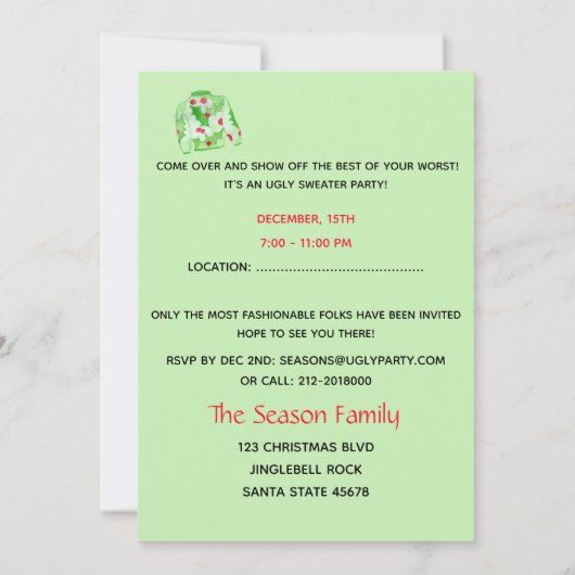 Oeganda kerstfeestelijke uitnodiging (Achterkant)