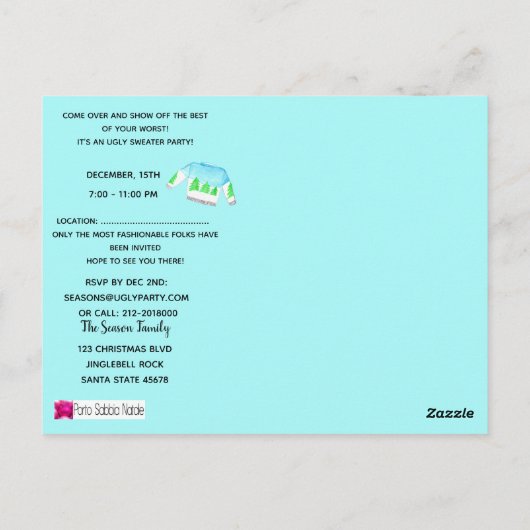 Oeganda kerstfeestelijke uitnodiging (Achterkant)