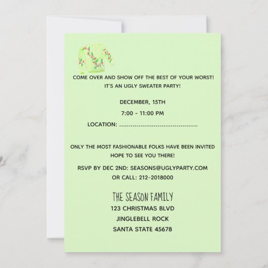 Oeganda kerstfeestelijke uitnodiging (Achterkant)