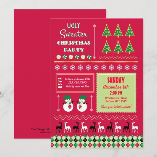 Oeganda kerstfeestelijke uitnodiging (Voorkant / Achterkant)