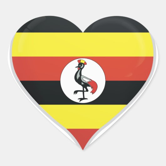 Oeganda liefde vlag trots hart sticker (Voorkant)