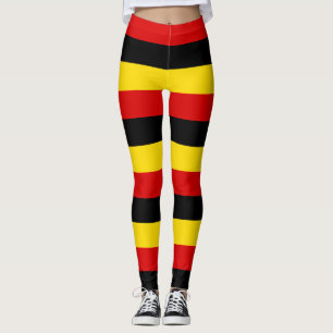 Oeganda Nationale vlag Kleuren horizontaal gestree Leggings