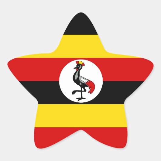 Oeganda/Oegandese vlag Ster Sticker (Voorkant)