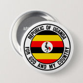 Oeganda Ronde Embleem Button 7,6 Cm (Voorkant /achterkant)